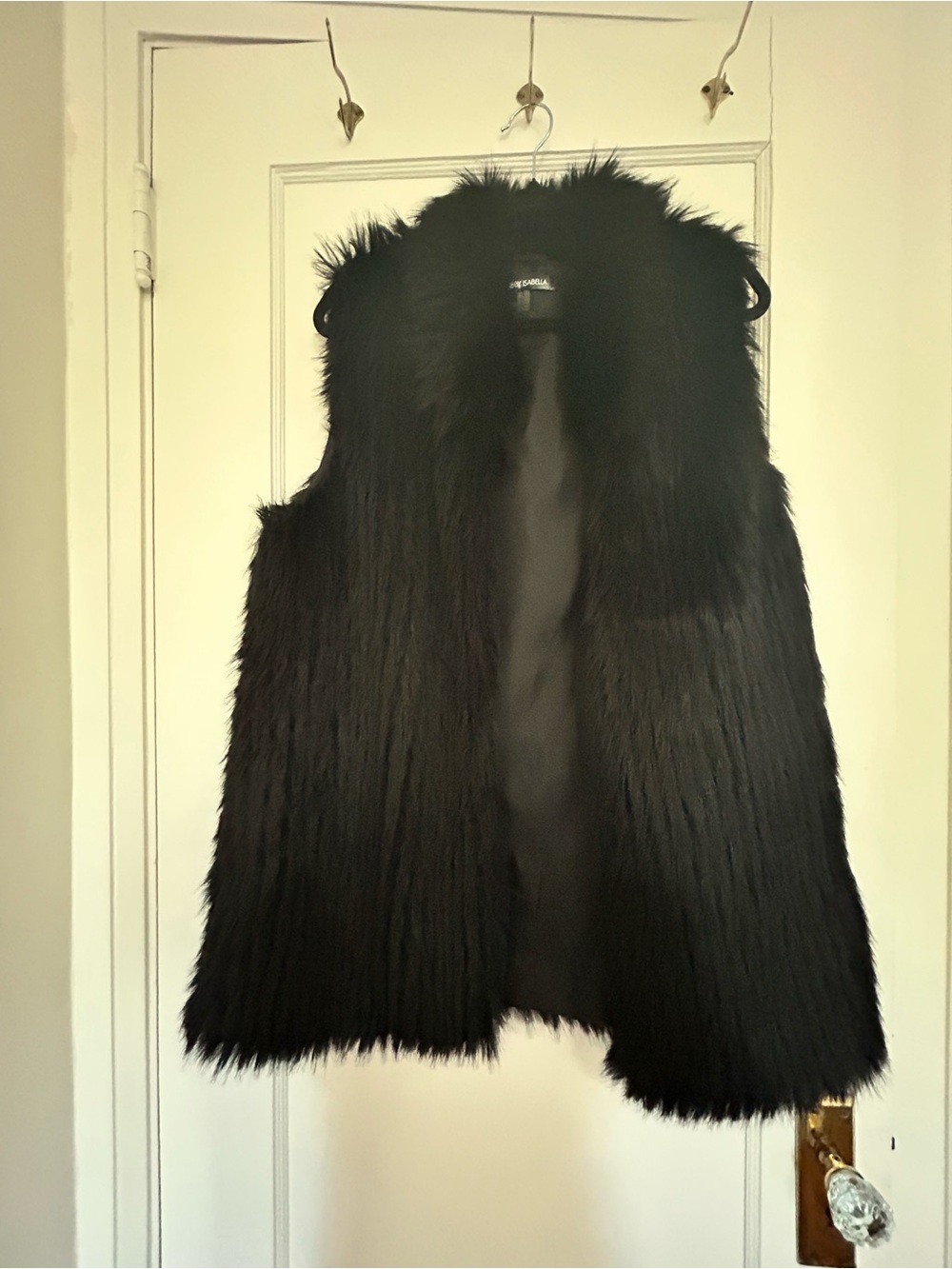 Gabby Isabella Black Faux Fur Teddy Vest